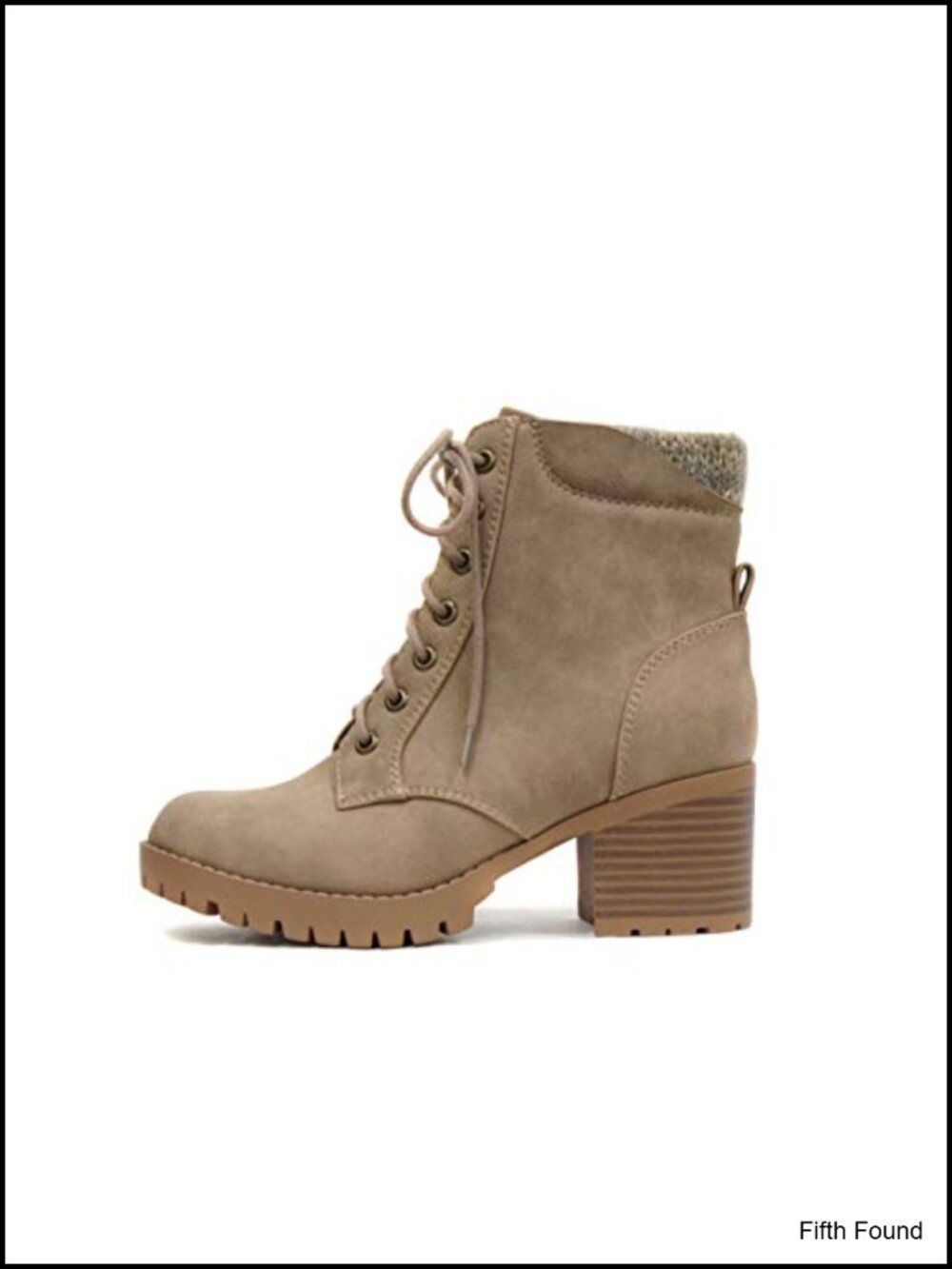 Combat Ankle Boot Chunky Heel Lug Sole Lace Up Side Zipper